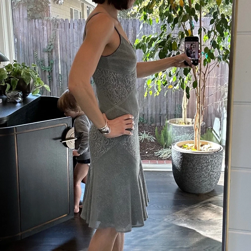 Silver Zac Posen Cocktail Dress, Size 2 - Picture 6 of 7